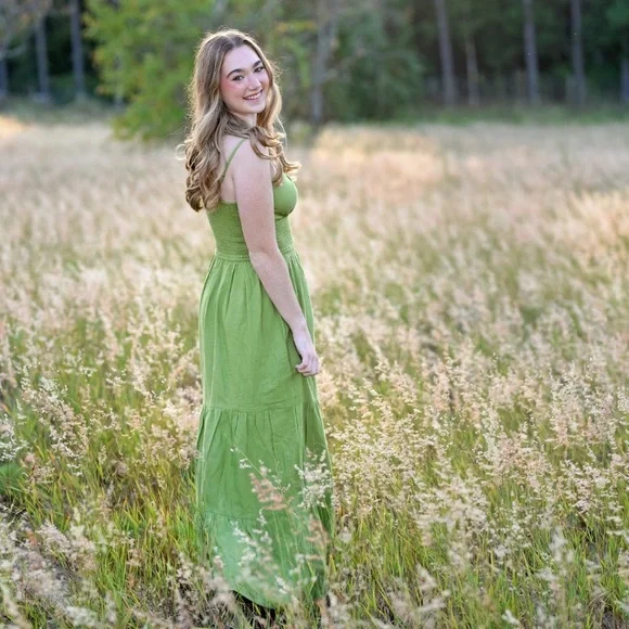 Jessica Simpson Green Strapless Sundress